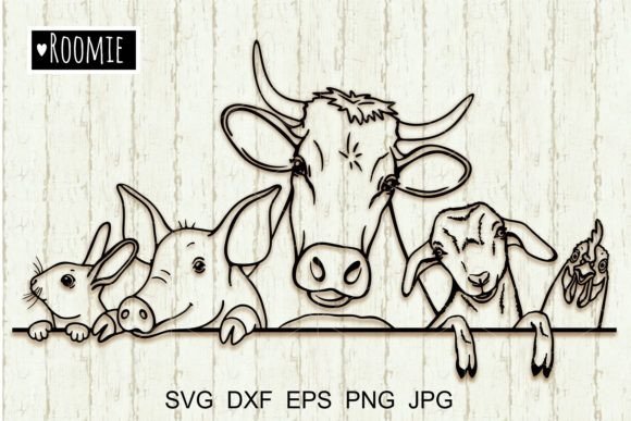 Farm Animals Svg, Cow Bunny Pig Goat Graphic Crafts By roomie