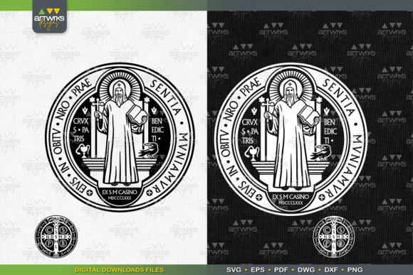 San Benito Saint Benedict Medal Catholic Gráfico Manualidades Por ArtWorks Designs