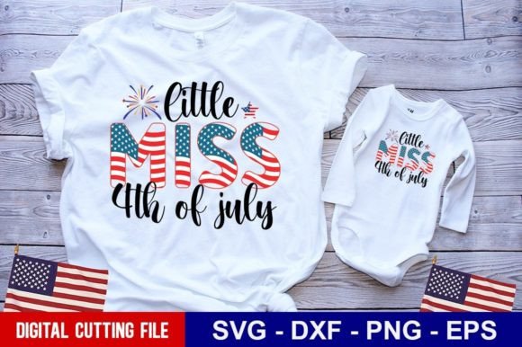 Little Miss 4th of July SVG Graphic T-shirt Designs By Buysvgbundles