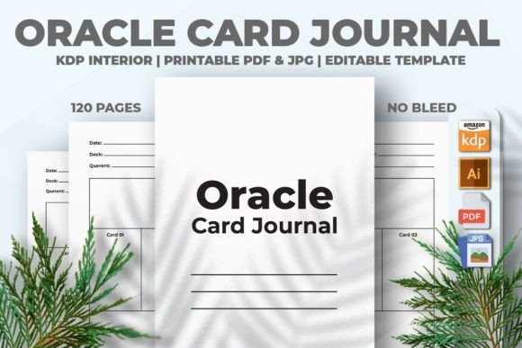Oracle Card Journal KDP Interior Graphic KDP Interiors By M9 Design