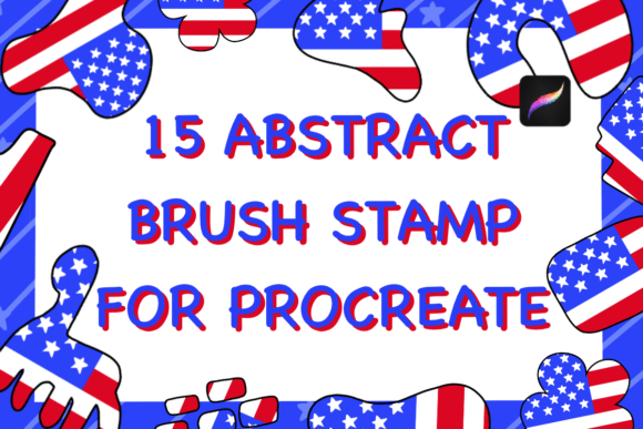 15 ABSTRACT BRUSH STAMP for PROCREATE Graphic Brushes By Ginkean