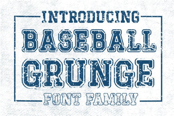 Baseball Grunge Display-Schriftarten Schriftart Von Nobu Collections