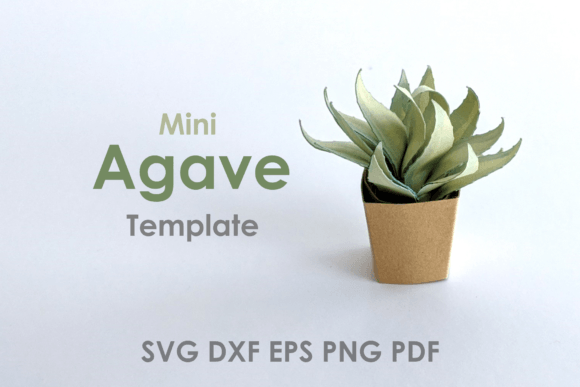 Mini Agave Plant Template DIY Graphic 3D SVG By Hey JB Design
