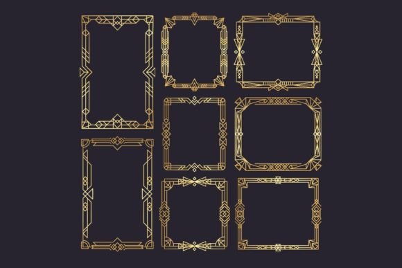 Art Deco Frames. Wedding Frames Template Graphic Illustrations By onyxprj_art