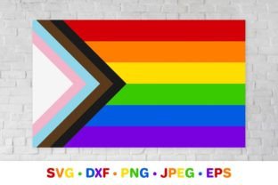 LGBTQ Progress Pride Rainbow Pride Flag. Grafica Illustrazioni Stampabili Di LaBelezoka 1
