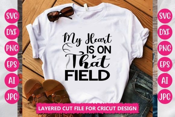 My Heart is on That Field SVG Graphic Crafts By DesignAdda