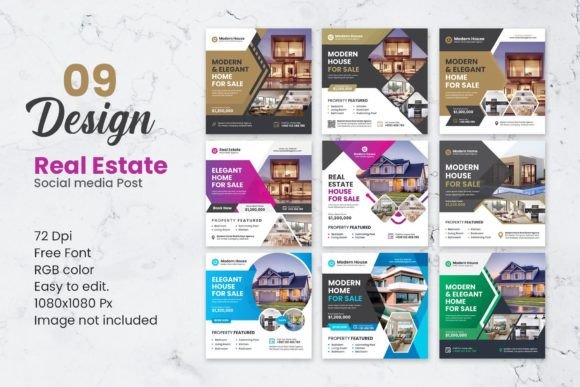 Real Estate Social Media Post Template Graphic Print Templates By workclan24