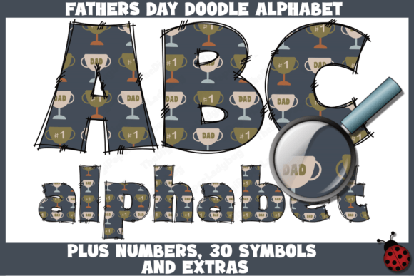 Fathers Day Doodle Alphabet Graphic Crafts By Designs by Donna