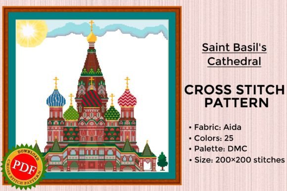 Saint Basil's Cathedral Illustration Patrons de Points de Croix Par LarisaStitch