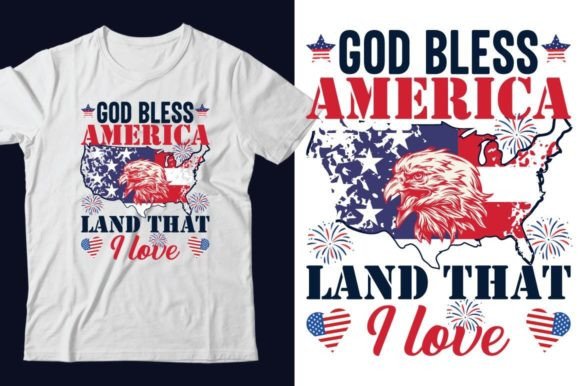 4th July T Shirt God Bless America Land Graphic T-shirt Designs By almamun2248