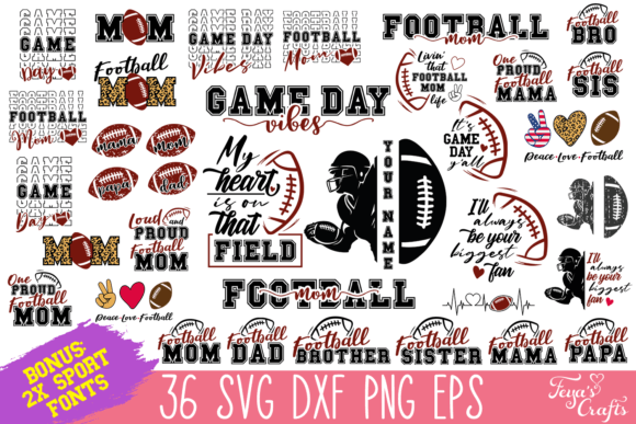 Football SVG Cut Files Bundle Graphic Crafts By Anastasia Feya