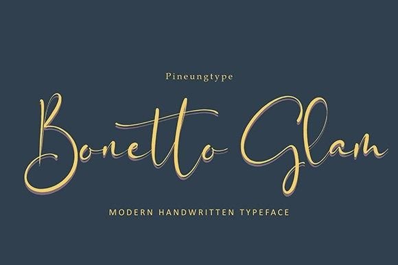 Bonetto Glam Script & Handwritten Font By Pineungtype & Missinklab