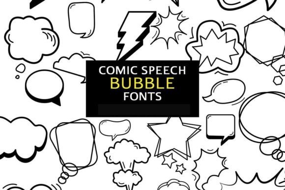 Comic Speech Bubble Polices Dingbats Police Par digitalplannerland