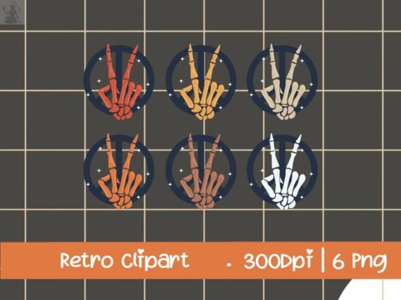 Peace Sign Skeleton Hand Clipart Graphic Crafts By PawsitivelyAesthetic