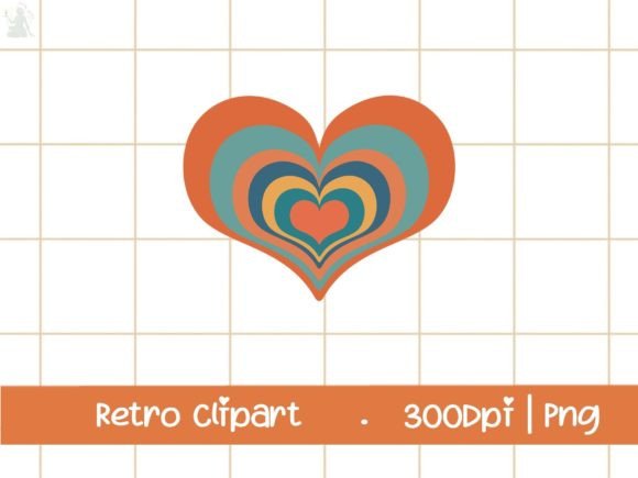Trippy Retro Heart Sublimation Clipart Graphic Crafts By PawsitivelyAesthetic