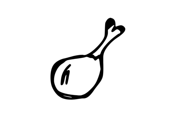 Chicken Drum Stick Doddle Graphic Icon Illustration Éléments Web Par GraphicsBam Fonts