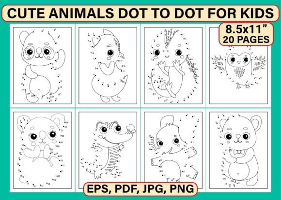 Cute Animals Dot to Dot for Kids Graphic Coloring Pages & Books Kids By Asma Store