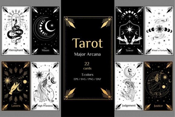 Major Arcana Deck SVG, Tarot Cards SVG Illustration Artisanat Par DigitalART by Prozo