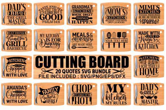 Cutting Board Svg Bundle,cutting Board Gráfico Artesanato Por CraftSVG