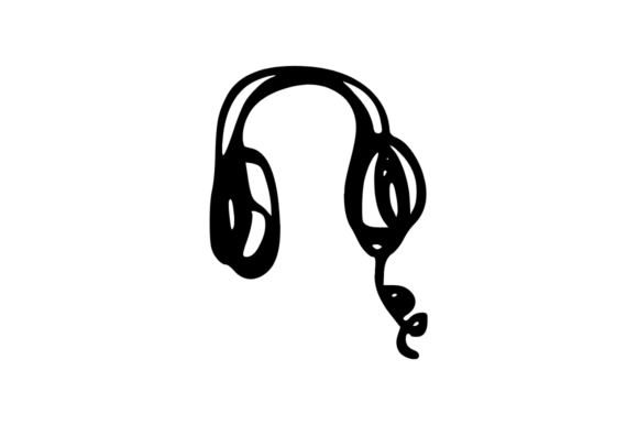 Music Headphone Doddle Graphic Icon Grafik Web-Elemente Von GraphicsBam Fonts