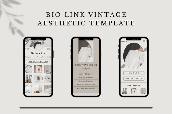 Bio Link Vintage Aesthetic Graphic Graphic Templates By Typochi