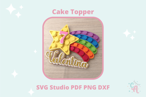 Cake Topper Popit Graphic 3D SVG By elclubalegria
