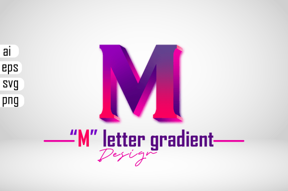 Colorful 3D Gradient Effect Letter “M” Grafik Szenengeneratoren Von Creatophics