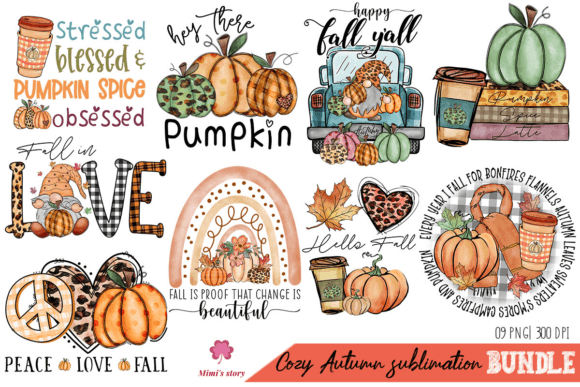 Cozy Autumn Sublimation Bundle Graphic Crafts By Mimi's story