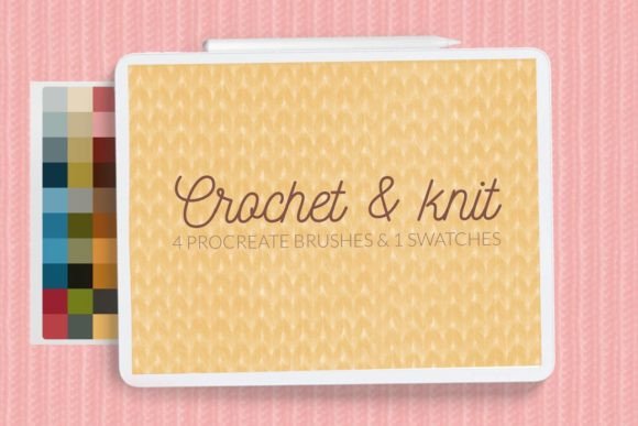 Crochet Brushes. Knitted Background Graphic Brushes By LetsArtShop