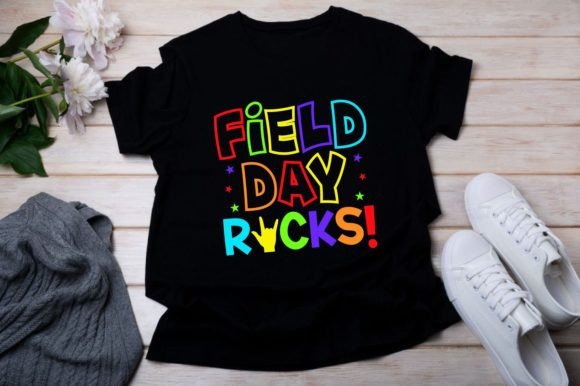 Field Day Rocks T Shirt Graphic Print Templates By Merch By Creative