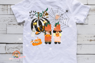 Gnomes Pumpkin Halloween Sublimation Illustration Illustrations Imprimables Par Noomam Happy digital Art 4