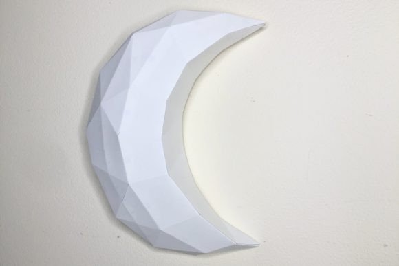 Half Moon on Wall Paper Sculpture Objects 3D SVG Craft By Creative Fabrica Crafts