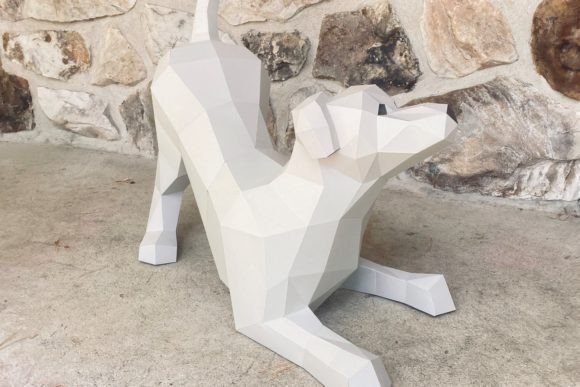 Playful Labrador Paper Sculpture Animals 3D SVG Craft By Creative Fabrica Crafts