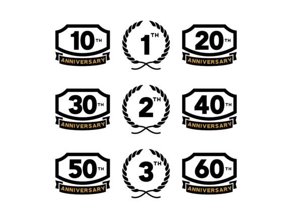 Set of Anniversary Logo Design Graphic Logos By shikatso