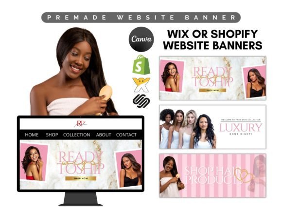 Luxury Hair Website Banner Template DIY Graphic Websites By graphicriverart