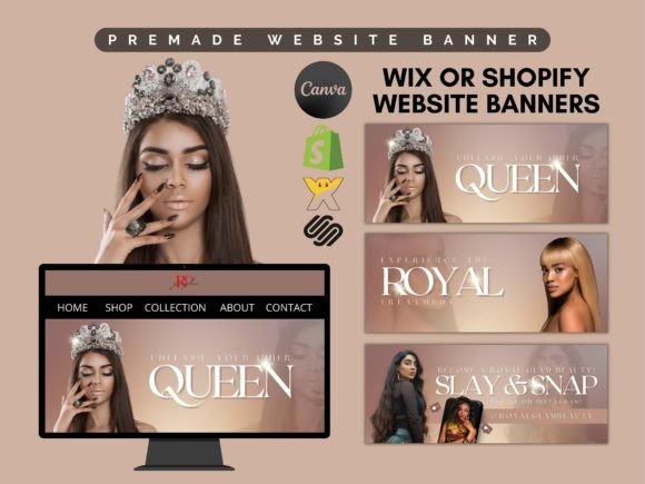 Queen Hair Business Website Banner Canva Graphic Websites By graphicriverart