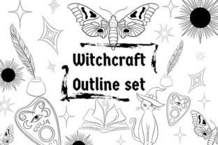 Witchcraft Outline Set Grafika Ilustracje do Druku Przez Emily Designs 1