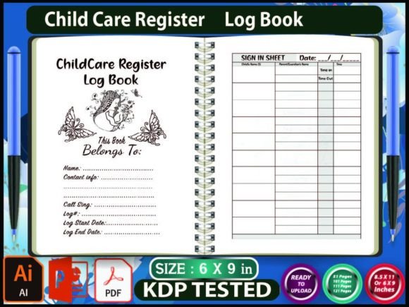 ChildCare Register Journal LogBook - KDP Grafica KDP Interni Di farha