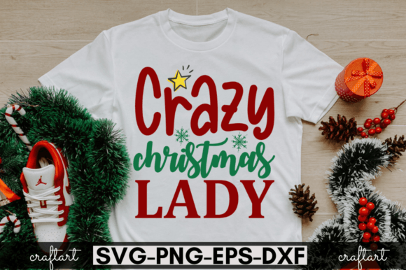 Crazy Christmas Lady Grafica Modelli di Stampa Di CraftArt