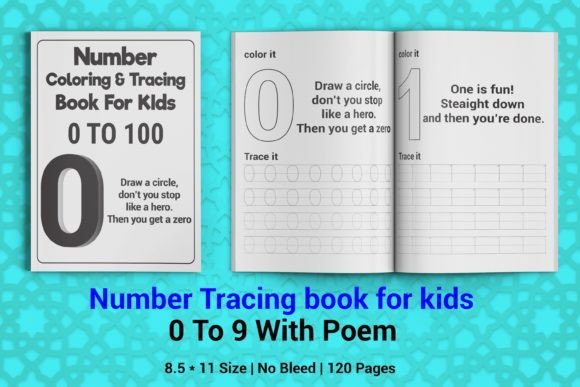 Number Tracing Book for Kids with Poem Graphic K By 2masudrana4
