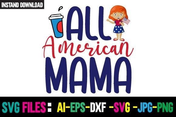 All American Mama Svg Cut File Gráfico Plantillas de Impresión Por CreativeCraft