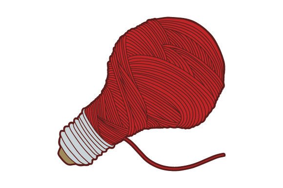 Yarn Ball Light Bulb Shapped, Red Designs & Drawings Craft Cut-bestand Door Creative Fabrica Crafts