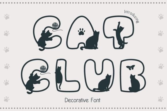 Cat Club Dekorative Schriftarten Schriftart Von AnningArts