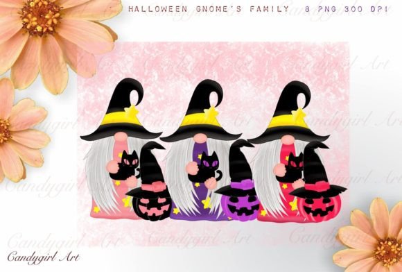 Halloween Gnomes Family Holiday Graphic Illustrations By Candygirl Art