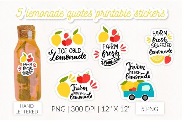 Strawberry Lemonade Quotes Stickers Gráfico Artesanato Por StudioSVG