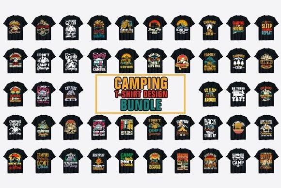 Vintage Camping T-shirt Design Bundle Graphic T-shirt Designs By tee_expert