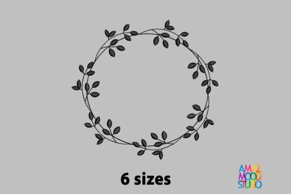 Floral Frame Floral Wreaths Embroidery Design By AmazMoodStudio