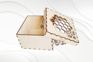 Gift Box Bee, Laser Cutting Pattern. Gráfico Formas en 3D Por VectorBY 3