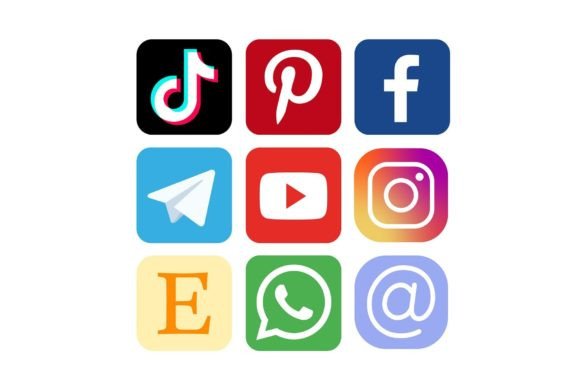 Social Icons Essential Pack - Coloured Graphic Social Media Templates By Maddy's Art & Mockups