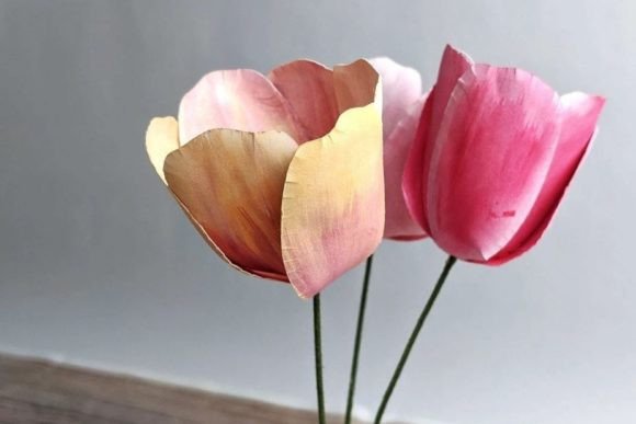 Tulip Paper Flower Flowers 3D SVG Craft By Creative Fabrica Crafts